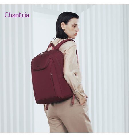 Γυναίκεια τσάντα πλάτης CHANTRIA CB00638 με θήκη laptop 15.6"  20.2L μπορντό