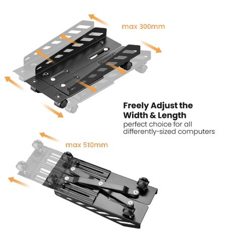 Universal βάση BRATECK CPB-24 μεταλλική με ροδάκια  έως 25KG