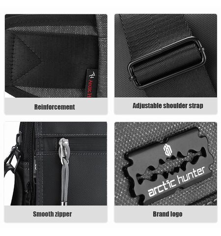 Τσάντα ώμου ARCTIC HUNTER K00092 6L μαύρη