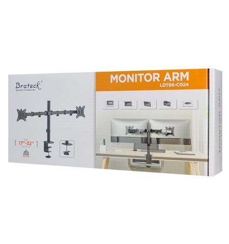 Βάση γραφείου BRATECK LDT66-C024 για 2 οθόνες 17''-32'' έως 9KG