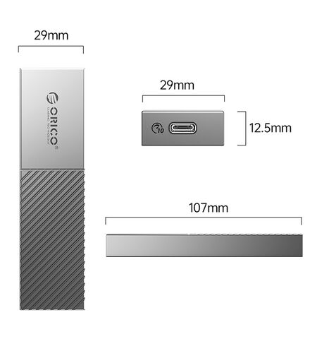 Εξωτερική θήκη ORICO M206C3-G2 για M.2 NVME SSD 10Gbps γκρι