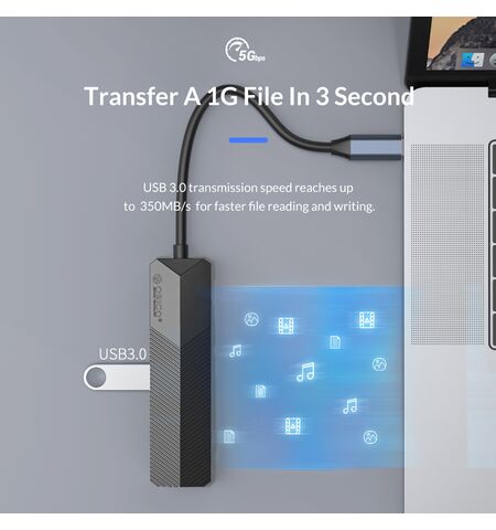 Docking station ORICO MDK-5P  5 θυρών με USB-C σύνδεση 4K μαύρο