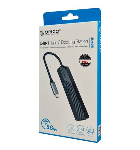Docking station ORICO MDK-5P  5 θυρών με USB-C σύνδεση 4K μαύρο