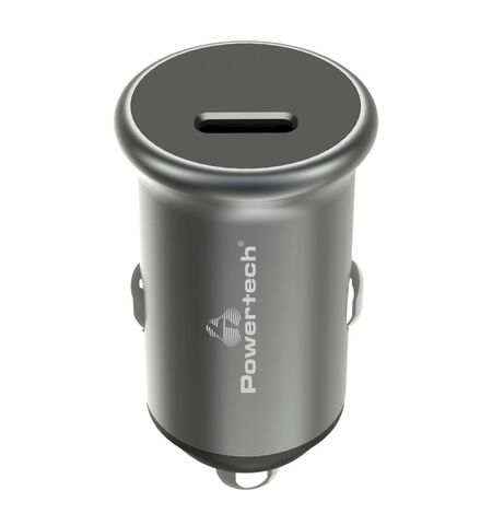 Φορτιστής αυτοκίνητου POWERTECH PT-1147  USB-C 30W PD  γκρι
