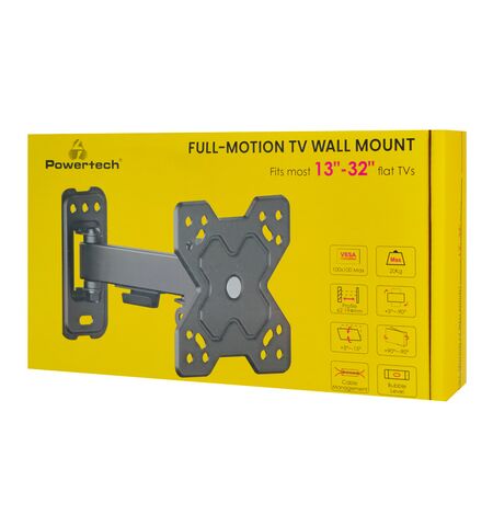Επιτοίχια βάση τηλεόρασης POWERTECH PT-1277 13-32''  έως 20K  full motion