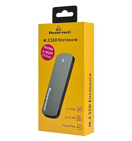 Εξωτερική θήκη POWERTECH PT-1375 για M.2 SATA/NVME SSD 10GBPS γκρι
