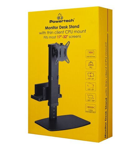 Βάση γραφείου οθόνης και mini PC POWERTECH PT-1449 17-32" εως 8KG