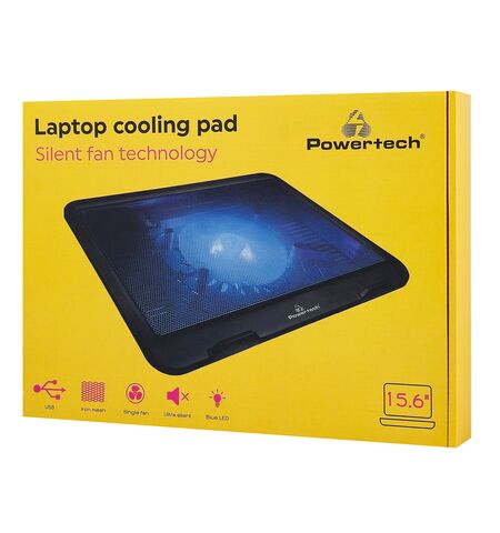 Cooling pad POWERTECH PT-740 έως 15.6" led μαύρο