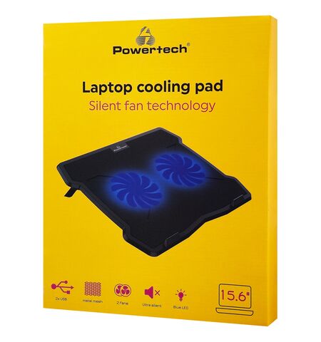 Coolling pad POWERTECH PT-930 για laptop  εως 15.6" μαύρο