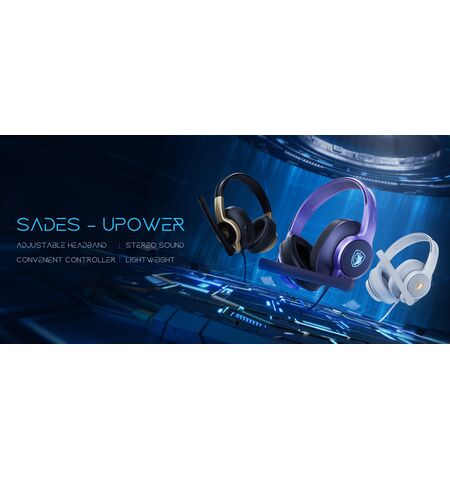 Gaming ακουστικά SADES SA-703-GR Upower 40MM γκρι