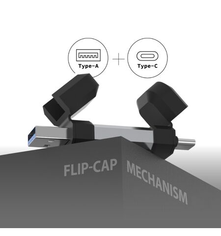 USB stick flash  SILICON POWER C51 USB και USB-C 64GB ασημί