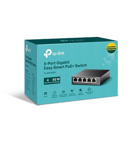 Switch TP-LINK TL-SG105PE V2 5-PORT Gigabit easy smart with 4-Port POE+
