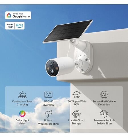 Εξωτερική Κάμερα Ασφαλείας TP-Link Tapo C425KIT V1.2 Wi-Fi 2K με Ηλιακό Πάνελ