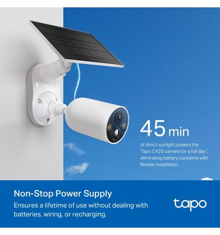 Εξωτερική Κάμερα Ασφαλείας TP-Link Tapo C425KIT V1.2 Wi-Fi 2K με Ηλιακό Πάνελ