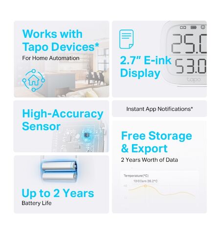 Θερμόμετρο και υγρόμετρο TP-LINK TAPO T315 V1.2