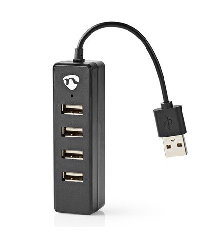 Hub USB 2.0  NEDIS 4 θυρών μαύρο