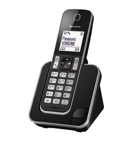 Ασύρματο τηλέφωνο PANASONIC KX-TGD310GRB με λειτουργία ενδοεπικοινωνίας και baby monitor μαύρο