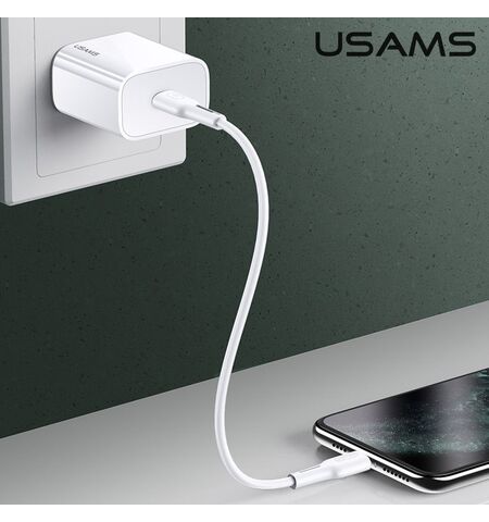 Φορτιστής  τοίχου USAMS US-CC118 USB TYPE C 20W 3A λευκός